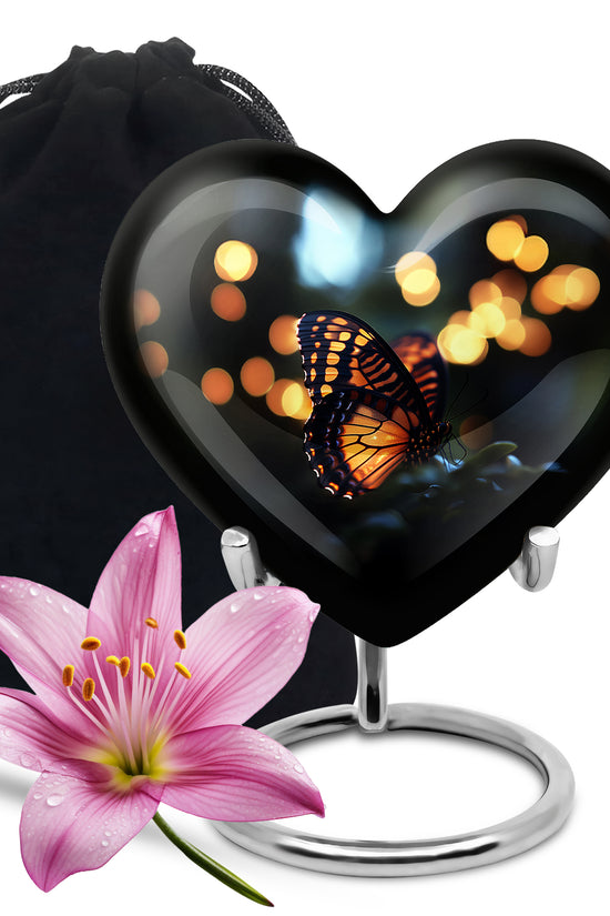 Yellow Monarch Butterfly Urn For Ashes - Large Urn For Men & Women