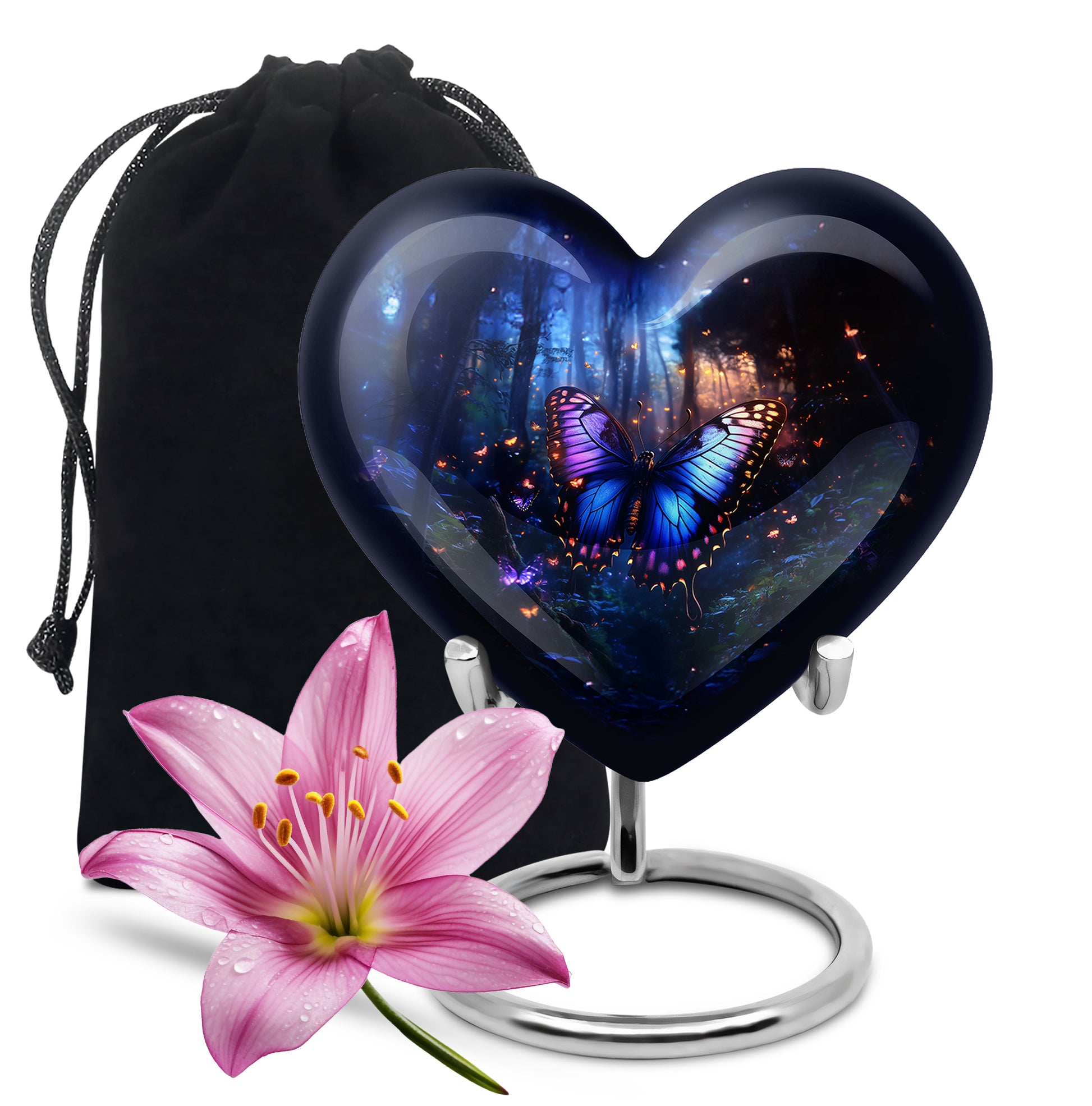 Blue Butterfly Urn For Ashes - Large Urn For Men & Women