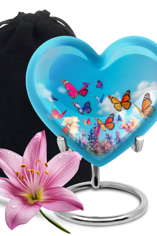 Colorful Butterflies Urns For Ashes - Large Urn For Male & Female