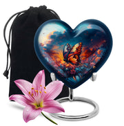 Monarch Butterfly Sunset Cremation Urn - Artistic Urns For Women