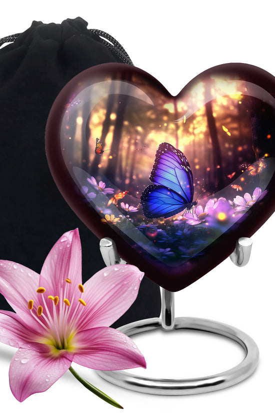 Blue Butterfly Cremation Urn For Ashes - Blue Butterfly Urn For Mom