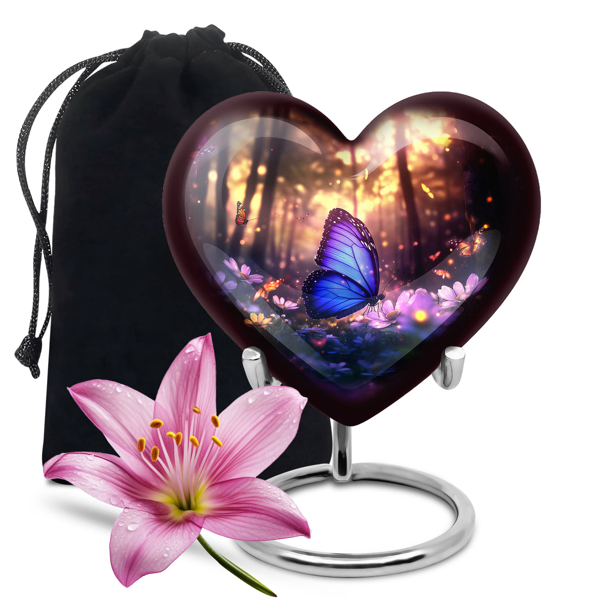 Blue Butterfly Cremation Urn For Ashes - Blue Butterfly Urn For Mom