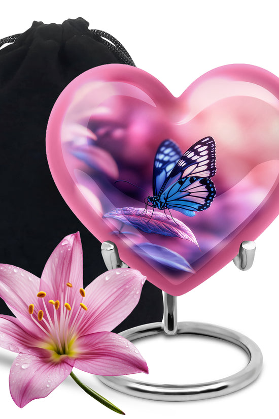 Blue Butterfly Urns For Ashes - Pink Cremation Urn For Funeral