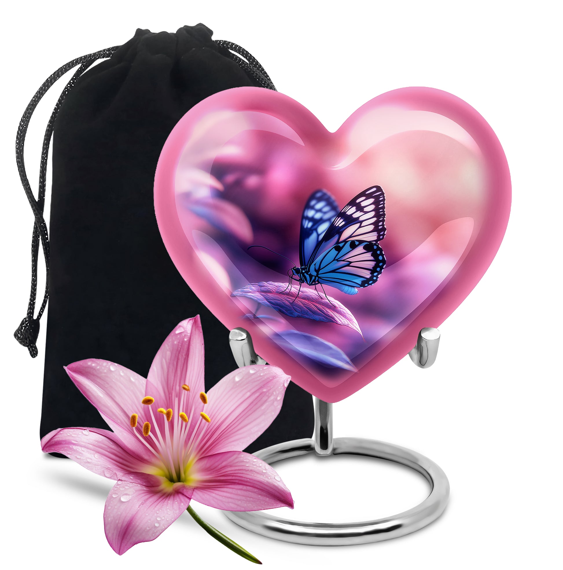 Blue Butterfly Urns For Ashes - Pink Cremation Urn For Funeral
