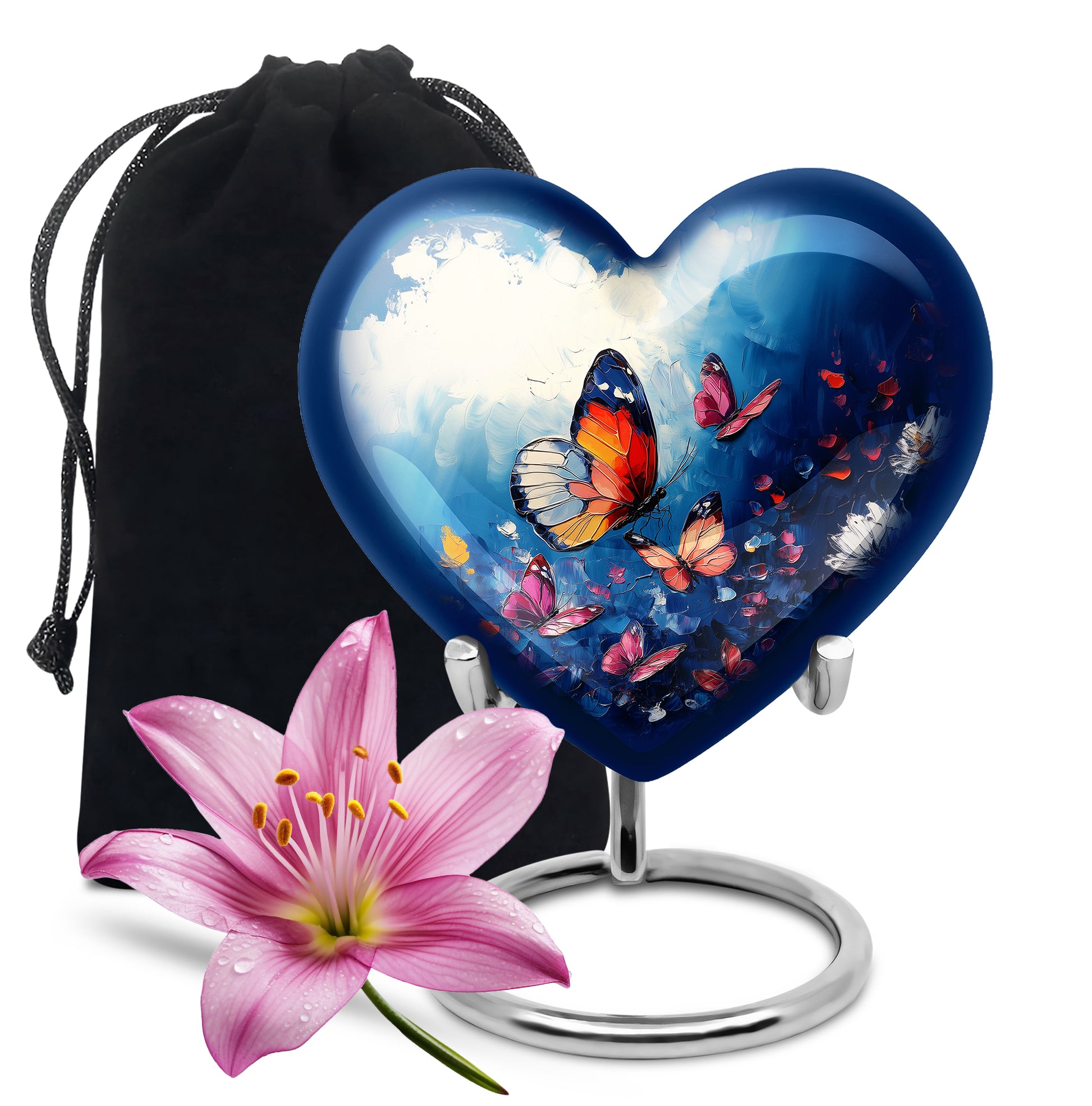 Butterflies Artwork Urn Memorial - Colorful Butterfly Urn for Funeral