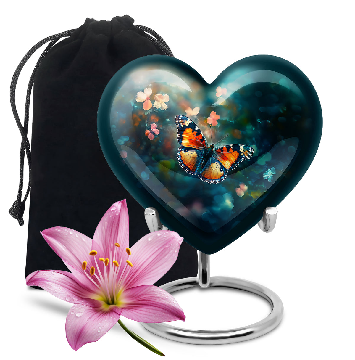 Orange Monarch Butterfly Cremation Urn - Urn For Ashes For Mom