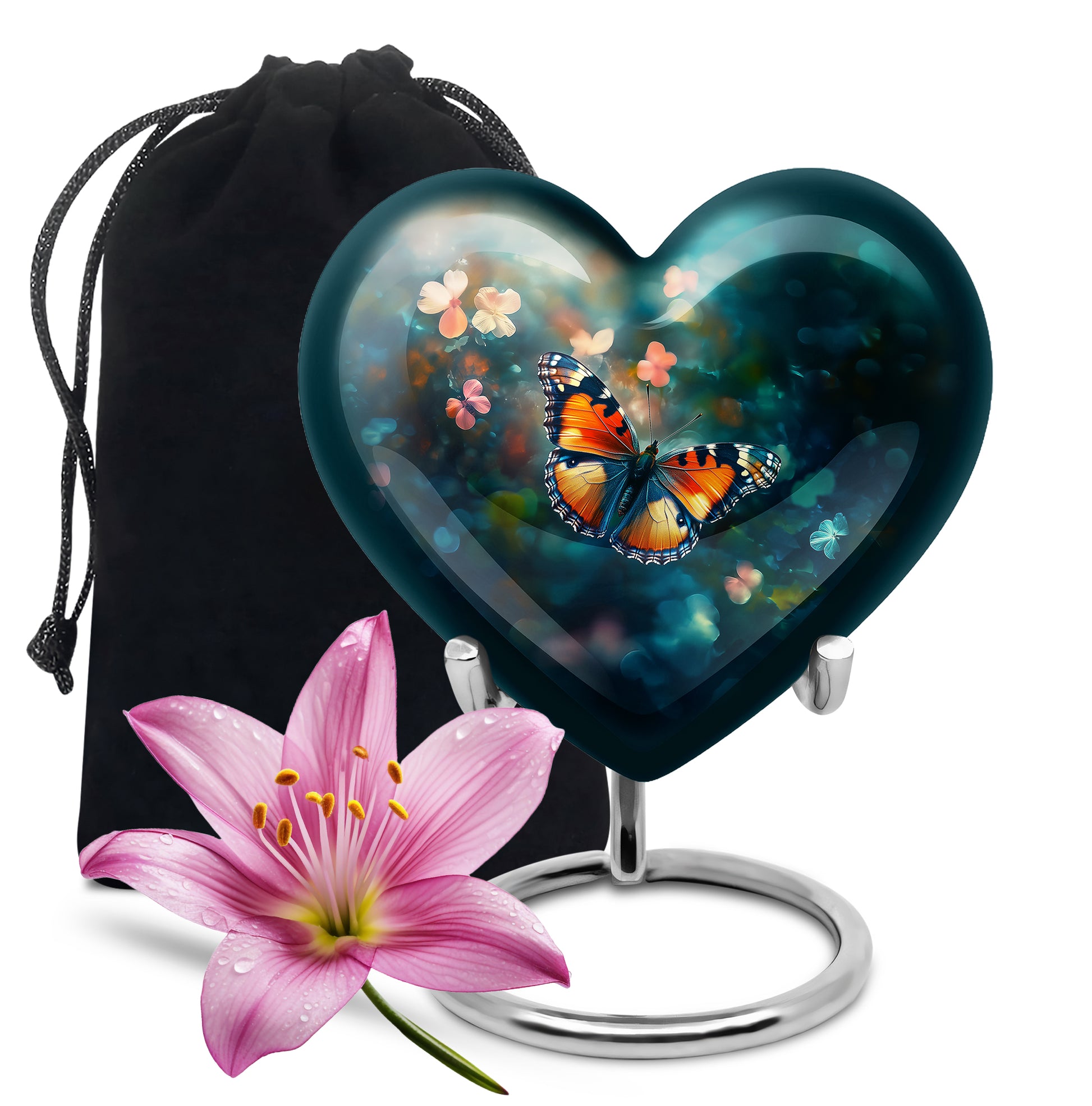 Orange Monarch Butterfly Cremation Urn - Urn For Ashes For Mom