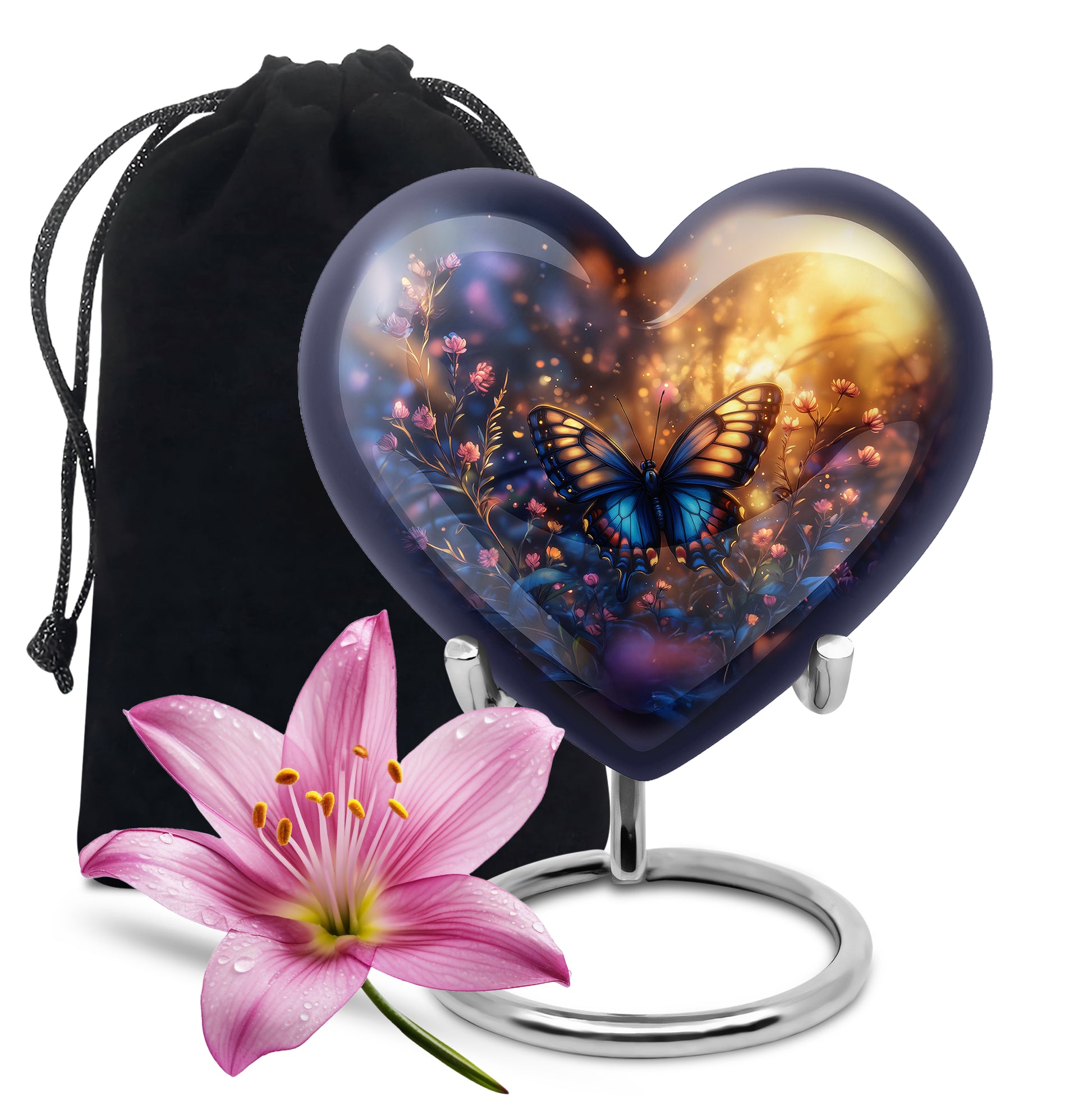 Gloomy Butterfly Urn For Ashes - Blue Butterfly Urn For Cremation