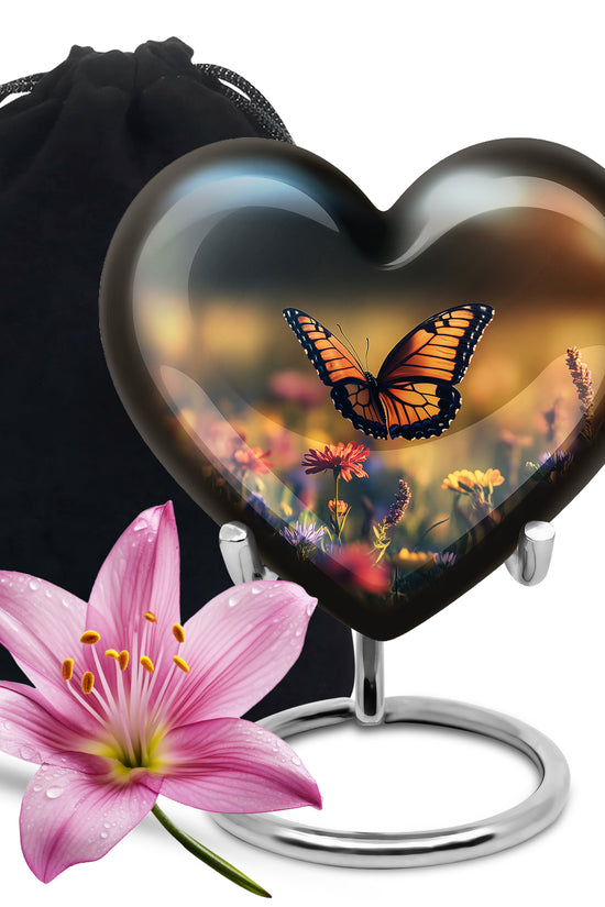 Monarch Butterfly Urn For Mother - Floral Fields Urns For Loved Ones