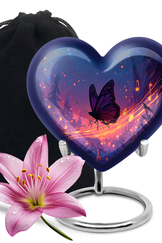Dark Blue Butterfly Cremation Urns For Burial - Cremation Urn For Adults