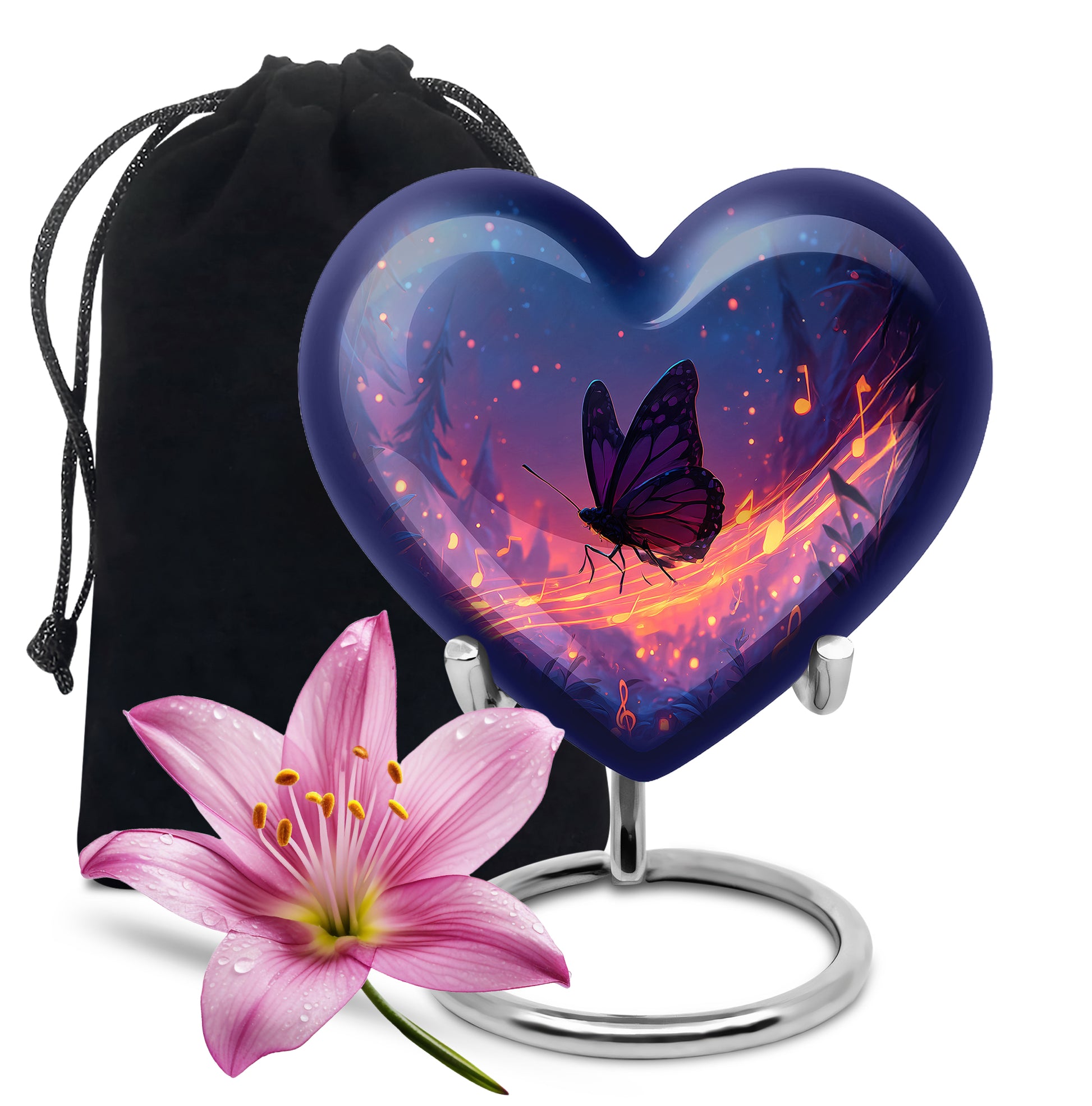 Dark Blue Butterfly Cremation Urns For Burial - Cremation Urn For Adults