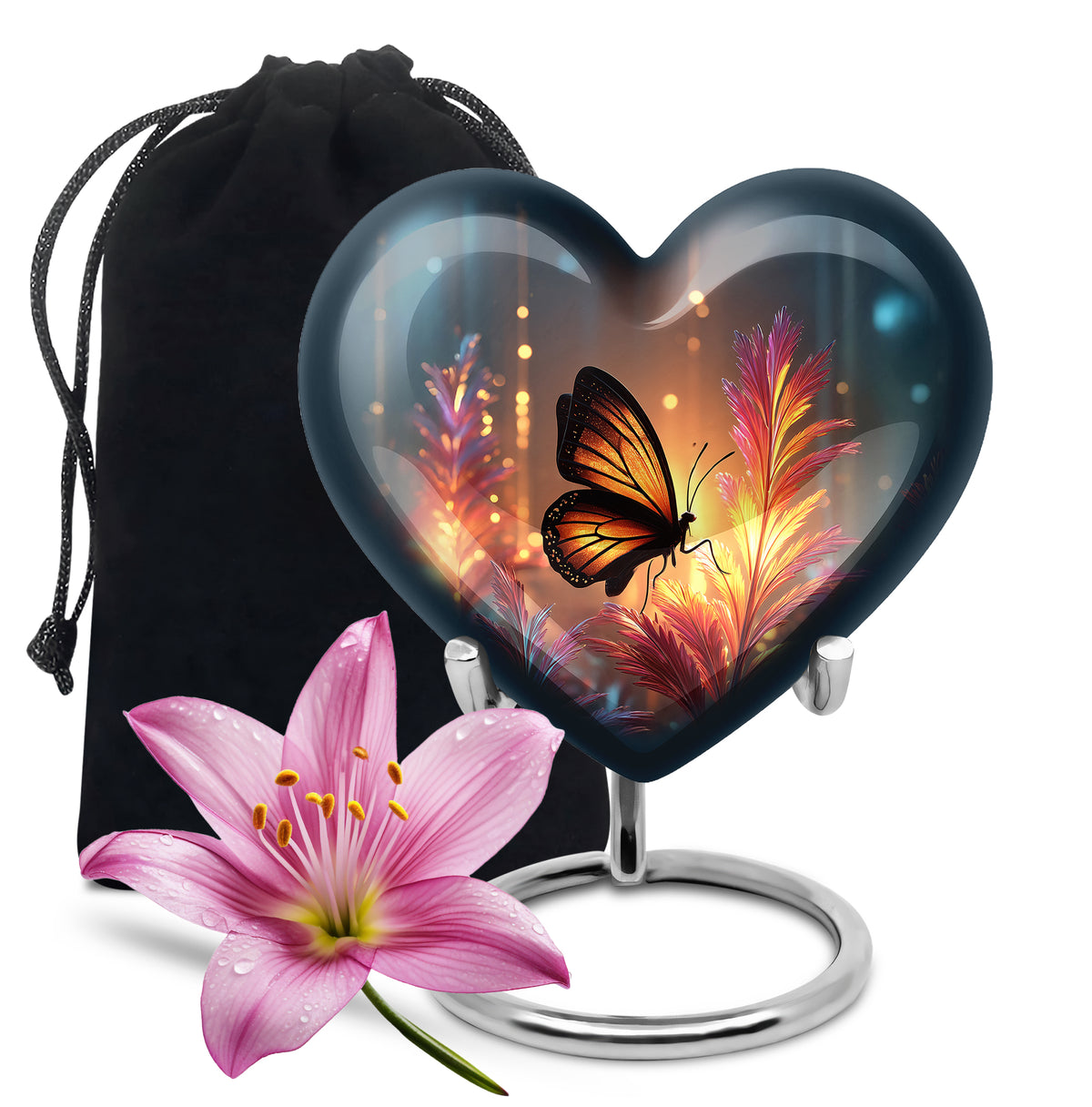 Monarch Butterfly Funeral Urn - Unique Decorative Container For Mom