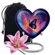 Purple Butterfly Burial Urn - Large Funeral Urns For Mom Ashes