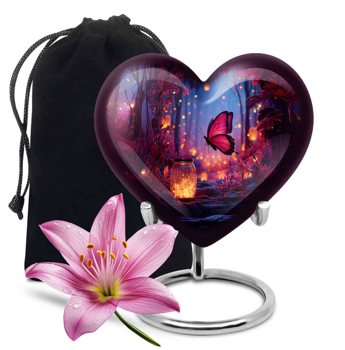 Blue Butterfly Cremation Urn - Decorative Urns For Adult Female Mom