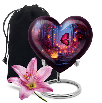 Blue Butterfly Cremation Urn - Decorative Urns For Adult Female Mom