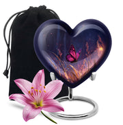 Purple Butterfly Burial Urn - Beautiful Large Decorative Urn For Women