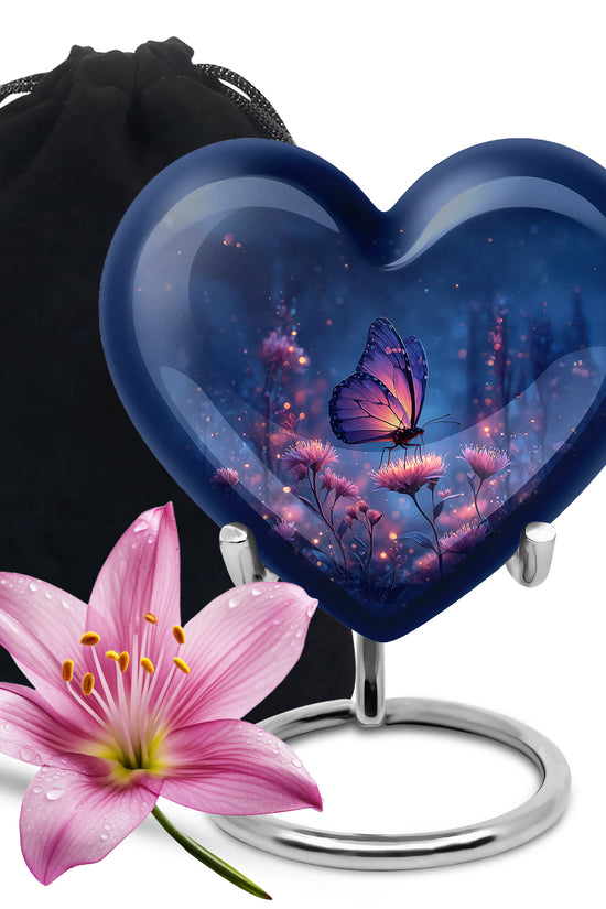 Bluen Butterfly On Flower - Elegant Beautiful Large Memorial For Mom