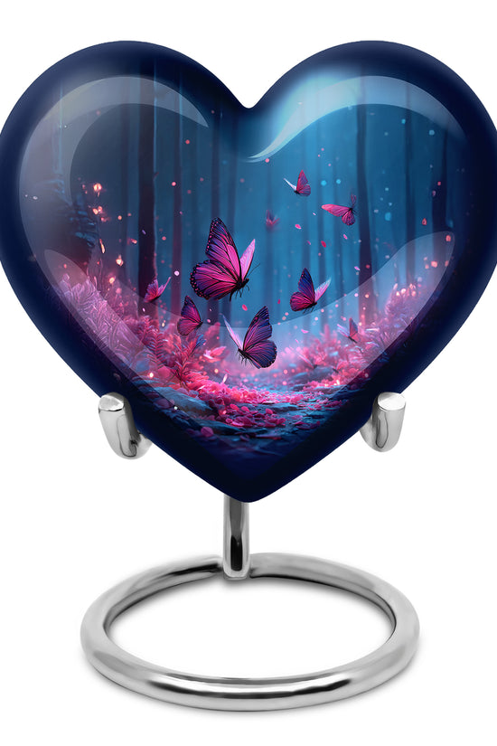 Personalized Refined Butterfly Cremation Urns - Blue 10-inch, 200 cu in - Yatskia