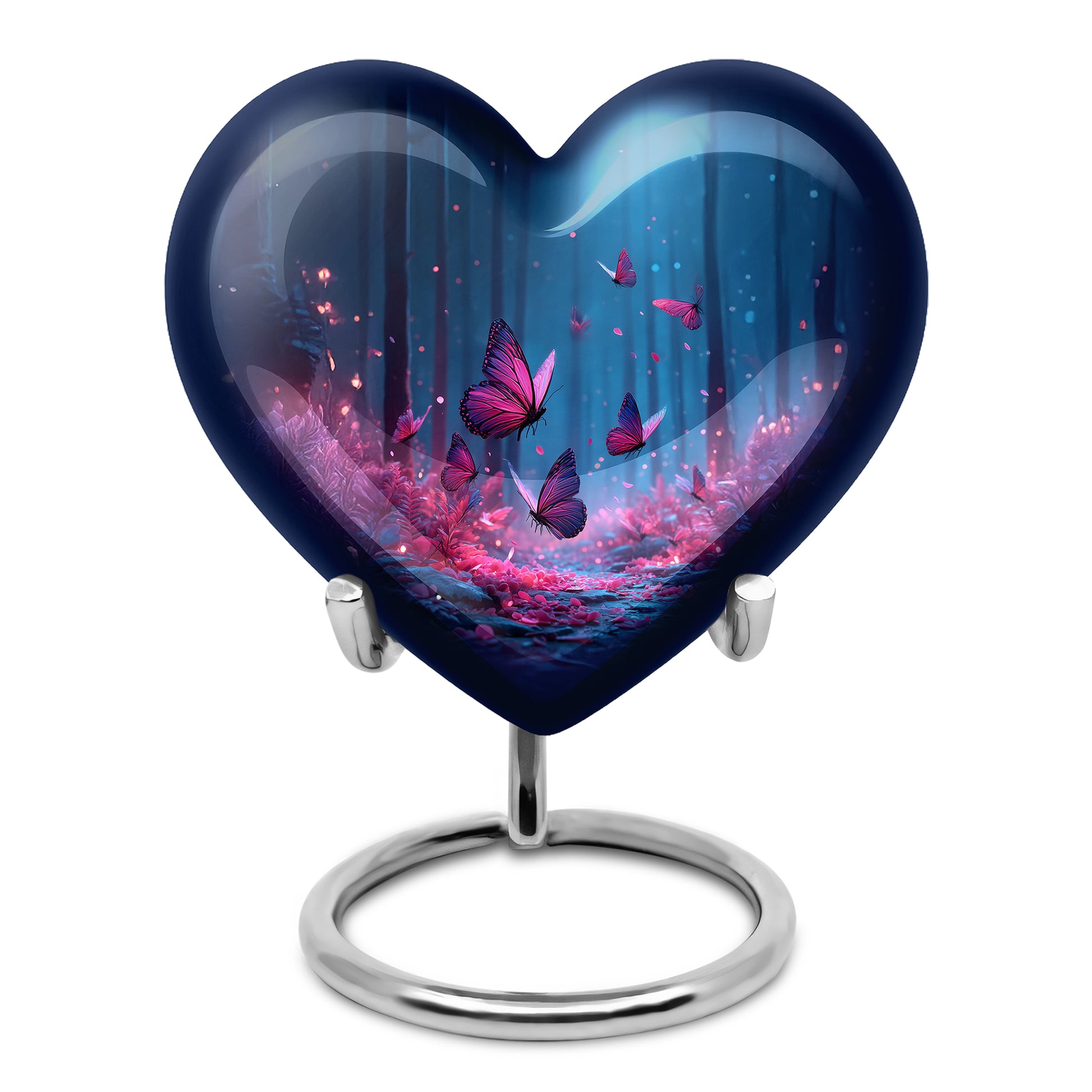 Personalized Refined Butterfly Cremation Urns - Blue 10-inch, 200 cu in - Yatskia