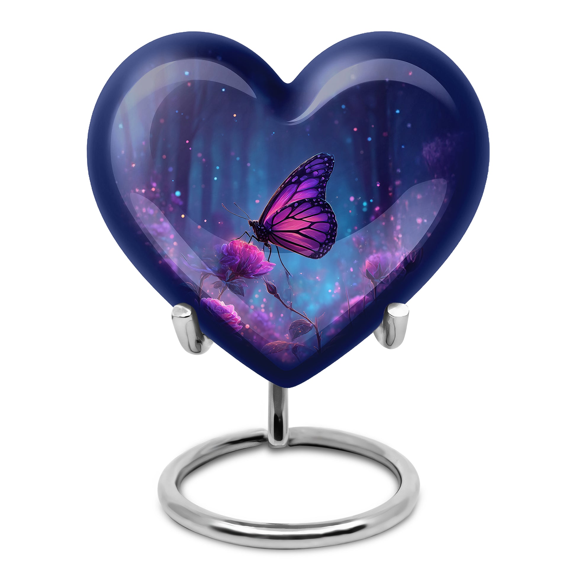 Personalized Blue Cherished Butterfly Cremation Urns for Human Ashes - 10-inch, 200 cu in - Yatskia