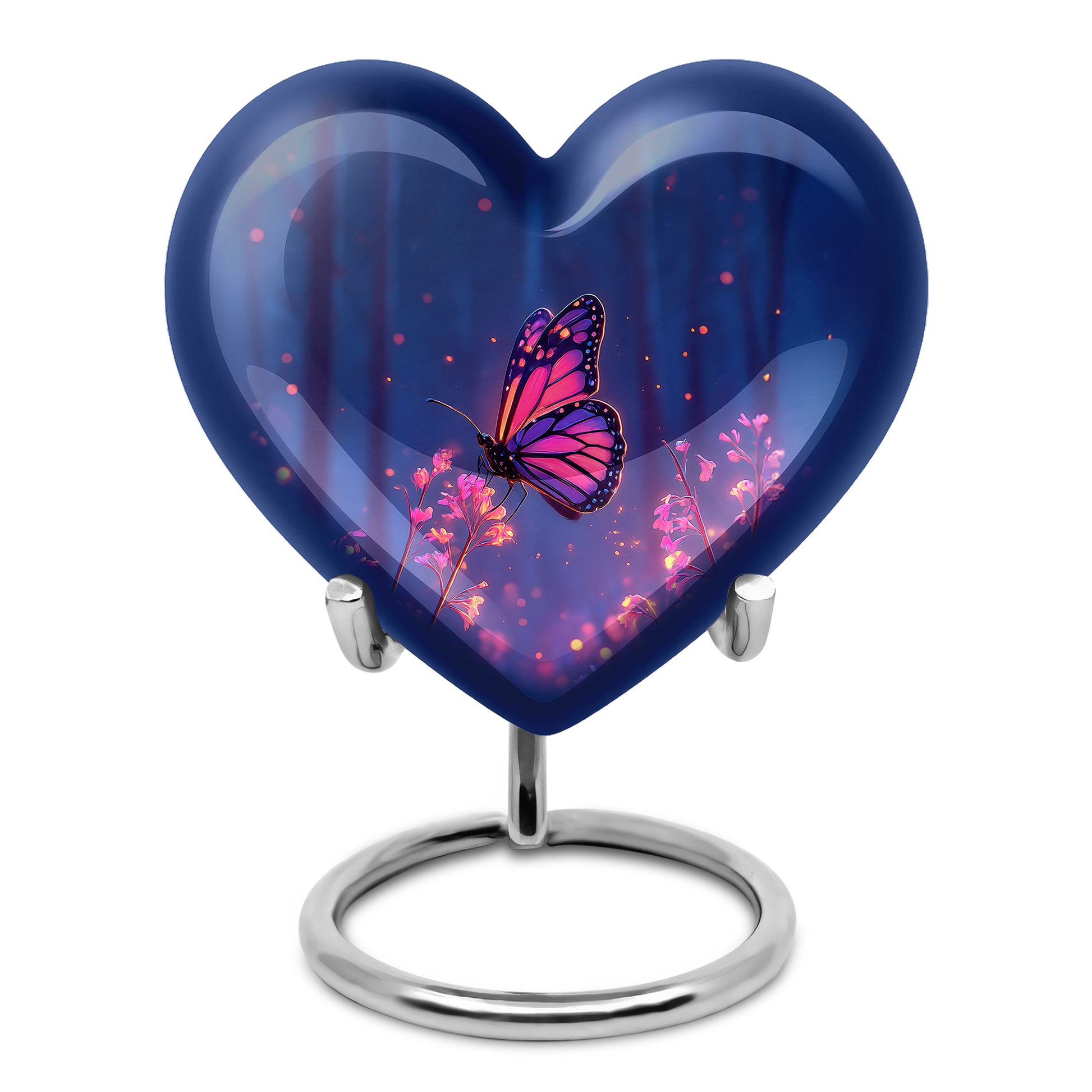 Blue Serene Butterfly Memorial Urn for Ashes - 10-inch, 200 cu in - Yatskia