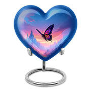 Blue Butterfly Beacon Cremation Urns for Human Ashes - 10-inch, 200 cu in - Karyliz