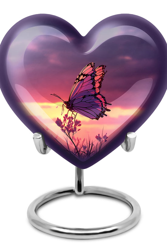 Inspiring Blue Butterfly Dedication Urn for Human Ashes - 10-inch, 200 cu in - Yatskia