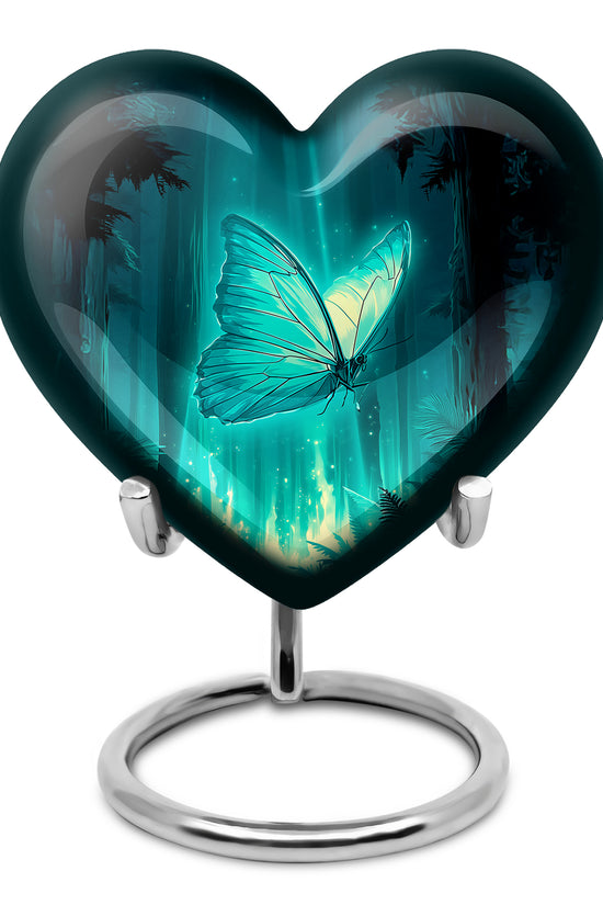 Personalized Seraphic Butterfly Cremation Urns - Teal 10-inch, 200 cu in - Yatskia