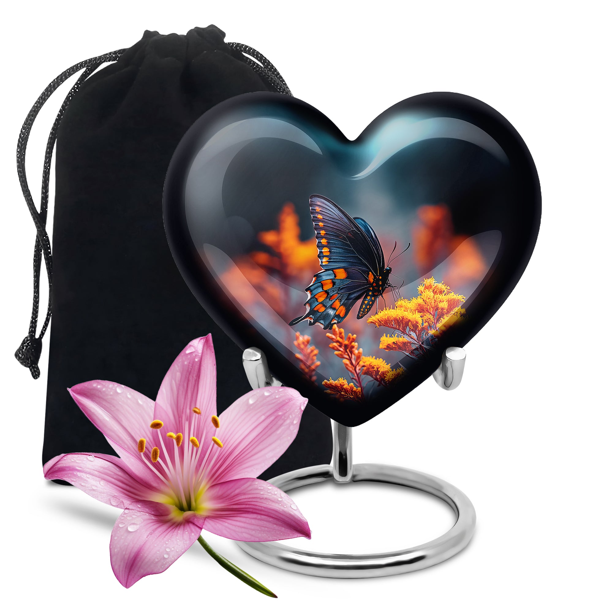 Colorful Butterfly On Flower - Beautiful Urns For Mom Ashes