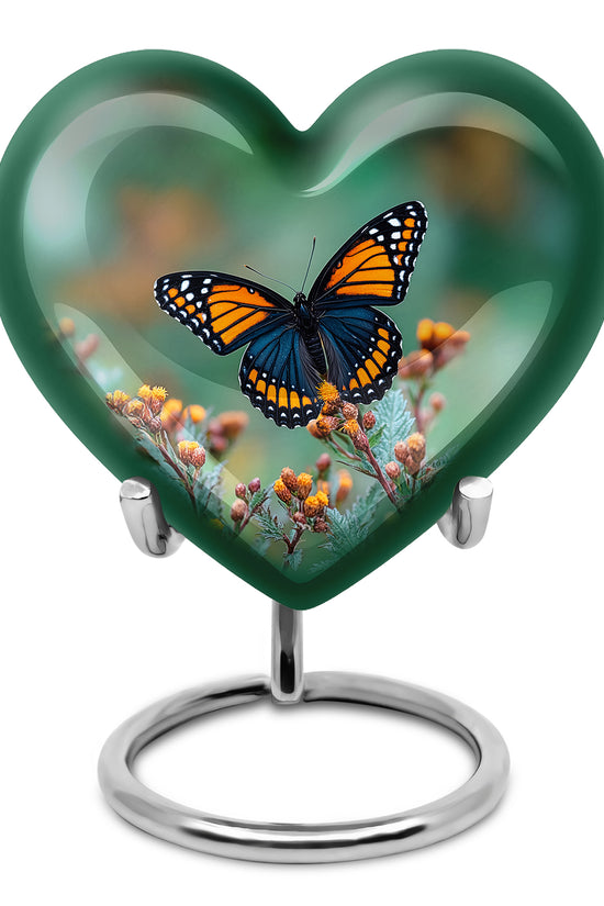 Personalized Magnificent Butterfly Cremation Urns - Green 10-inch, 200 cu in - Yatskia