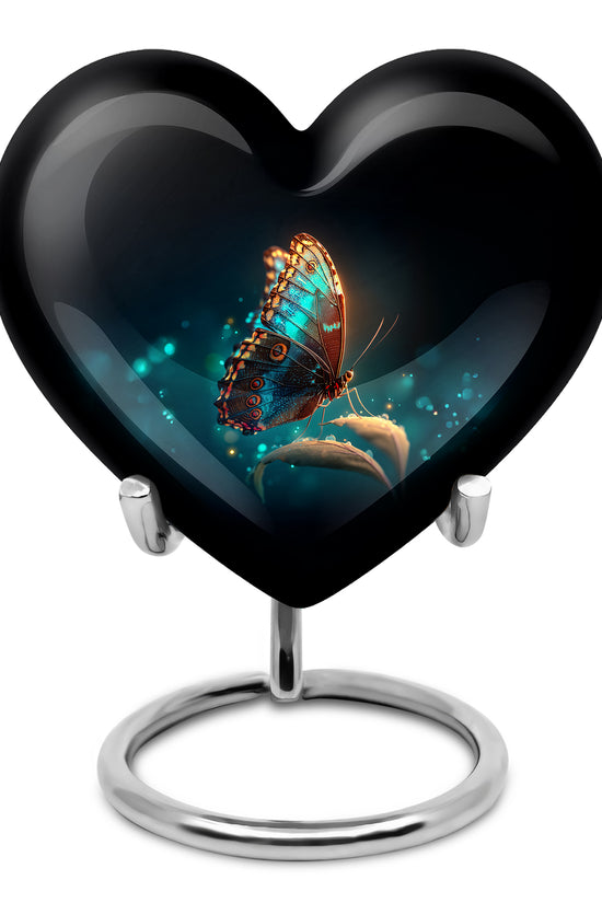 Black Butterfly Blessing Cremation Urns for Human Ashes - 10-inch, 200 cu in - Yatskia