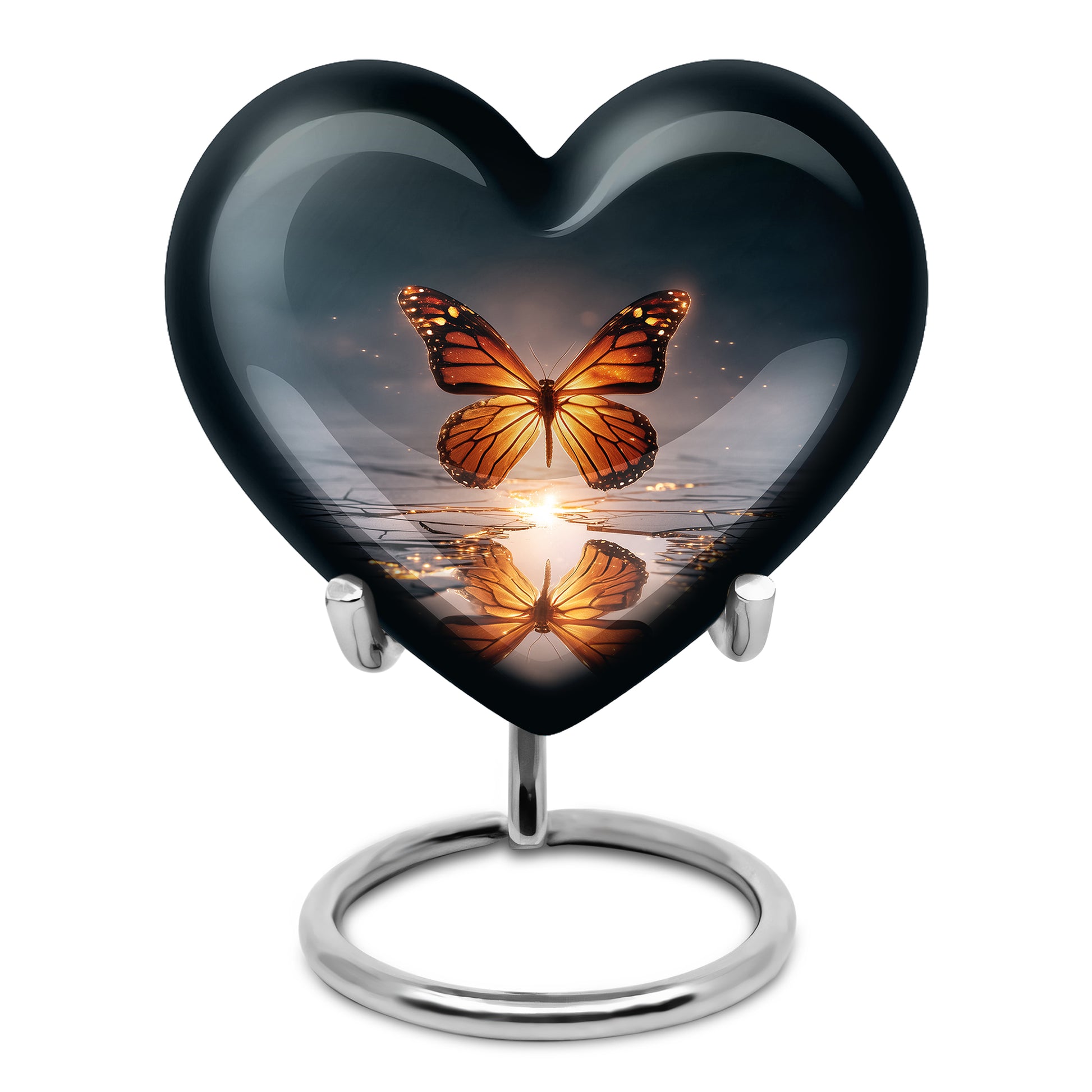 Blue Butterfly Cremation Urns - Enduring Haven 10-inch, 200 cu in - Yatskia