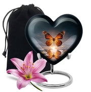 Colorful Butterfly On Flower Urn - Urn For Human Ashes Adult Women