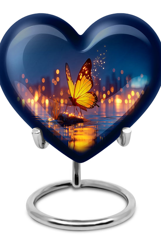 Personalized Eternal Butterfly Cremation Urns - Blue 10-inch, 200 cu in - Yatskia
