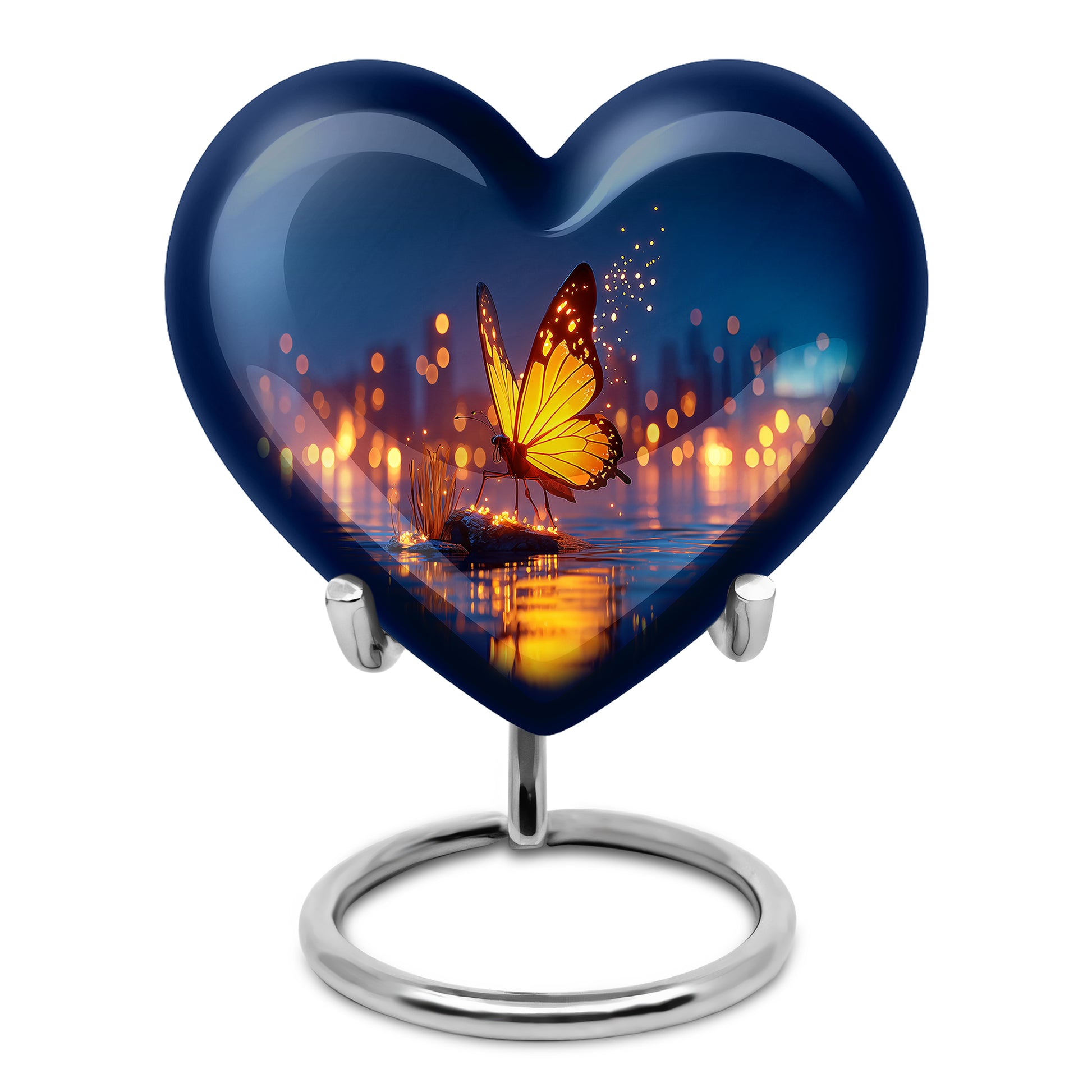 Personalized Eternal Butterfly Cremation Urns - Blue 10-inch, 200 cu in - Yatskia