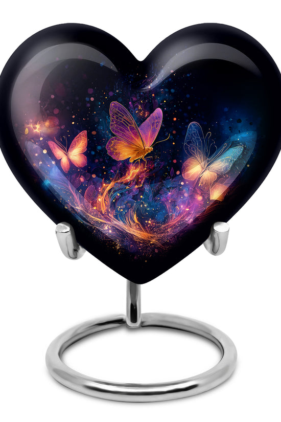 Graceful Black Butterfly Blessing Urn for Human Ashes - 10-inch, 200 cu in - Yatskia