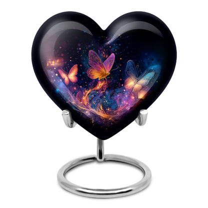 Graceful Black Butterfly Blessing Urn for Human Ashes - 10-inch, 200 cu in - Karyliz