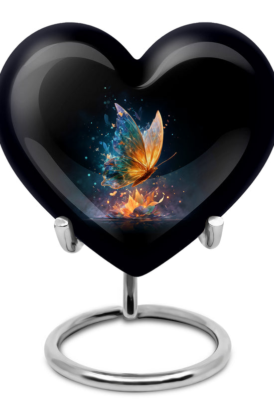 Personalized Black Butterfly Cremation Urns for Ashes - Captivating 10-inch - Yatskia