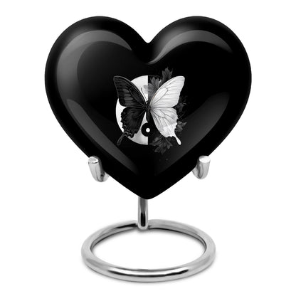 Personalized Butterfly Cremation Urns - Pristine Black 10-inch, 200 cu in - Karyliz