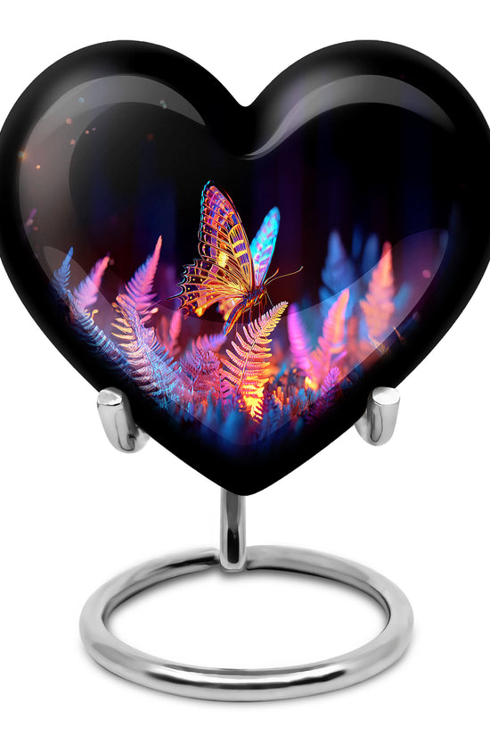 Personalized Magnificent Butterfly Cremation Urns - Black 10-inch, 200 cu in - Yatskia