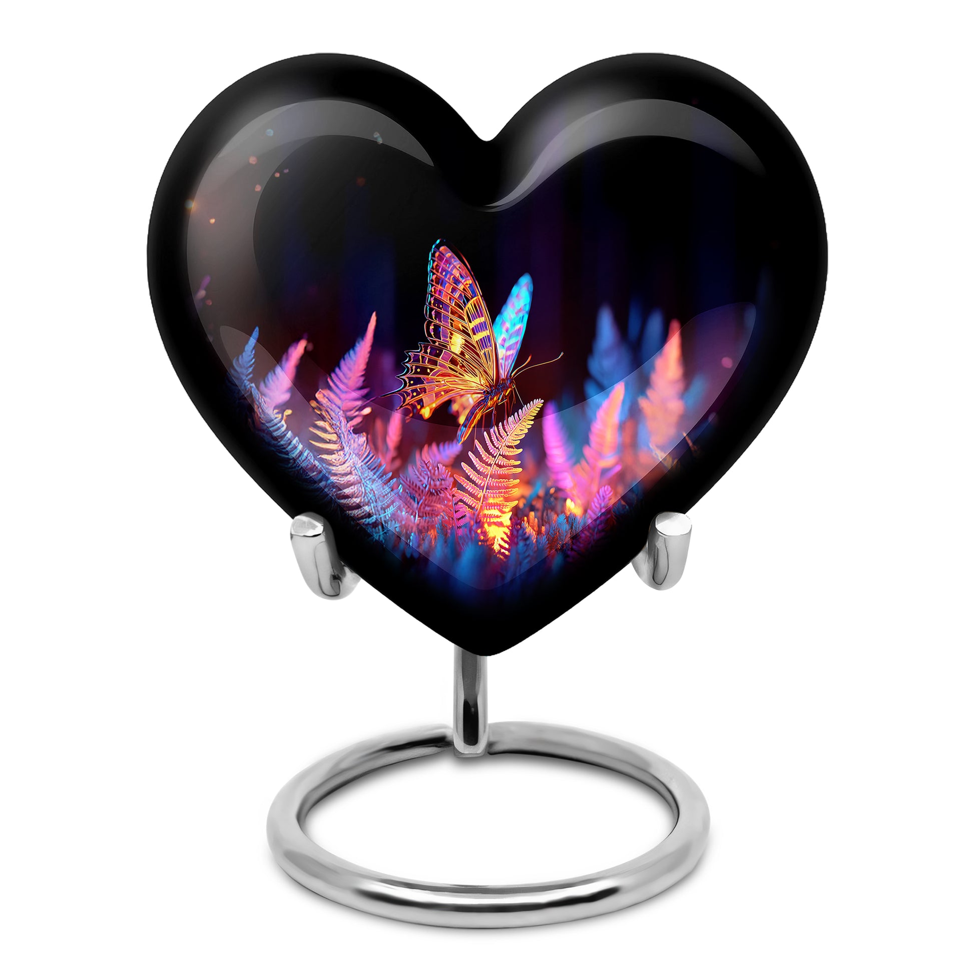 Personalized Magnificent Butterfly Cremation Urns - Black 10-inch, 200 cu in - Yatskia