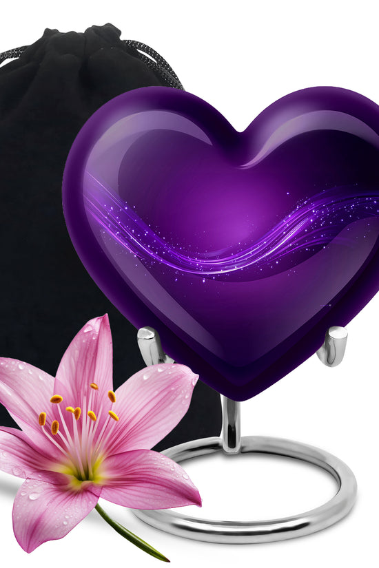 Personalized Purple Color Urn - Beautifully Handcrafted Urns For Ashes