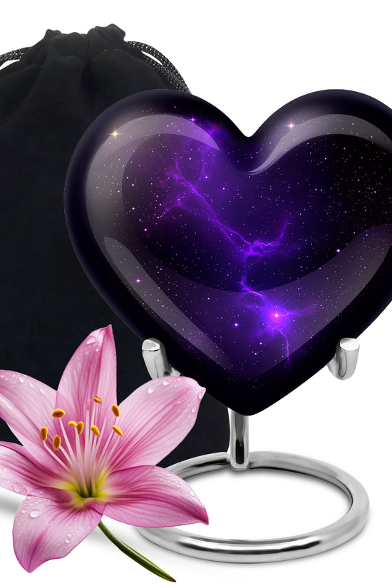 Galaxy Themed Funeral Urn – Elegant Purple Nebula Urn for Human Ashes