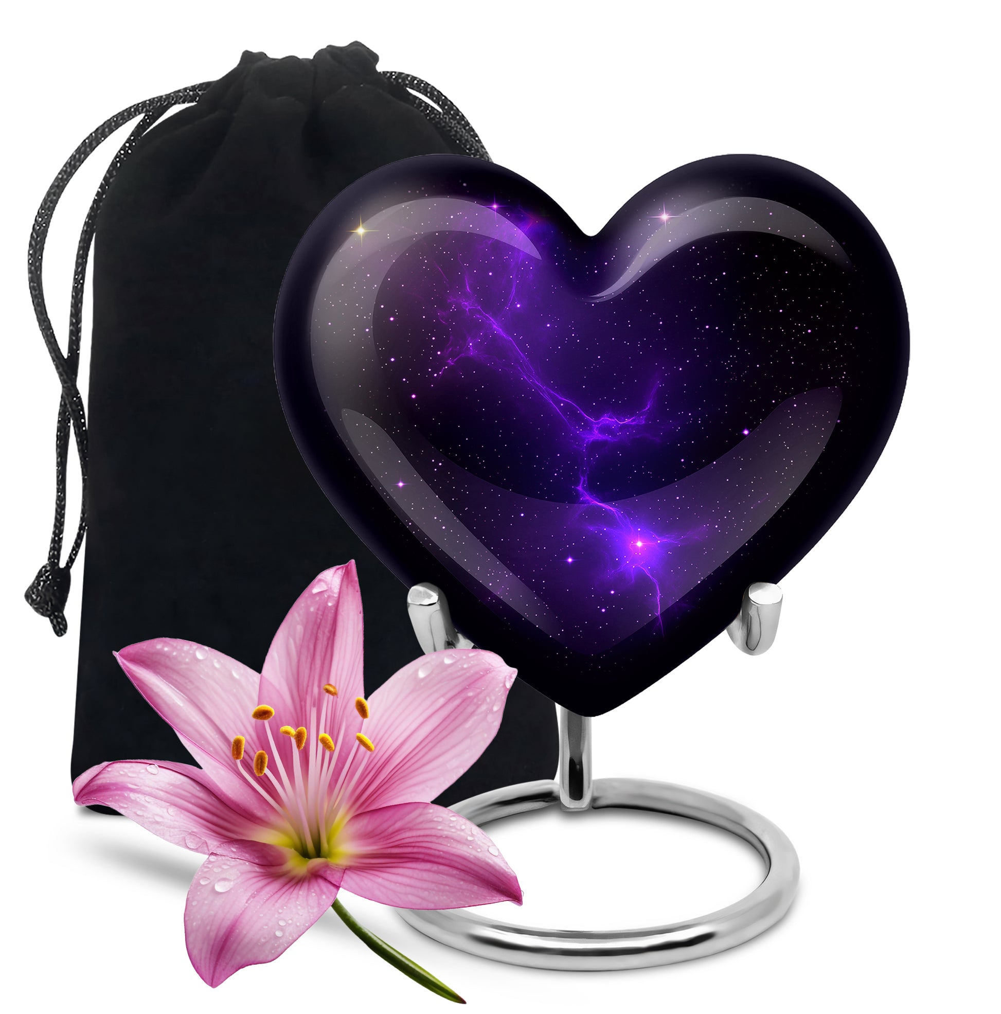 Galaxy Themed Funeral Urn – Elegant Purple Nebula Urn for Human Ashes