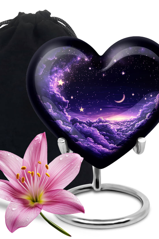 Night Purple Cremation Urn - Elegant Memorial Urns For Human Ashes