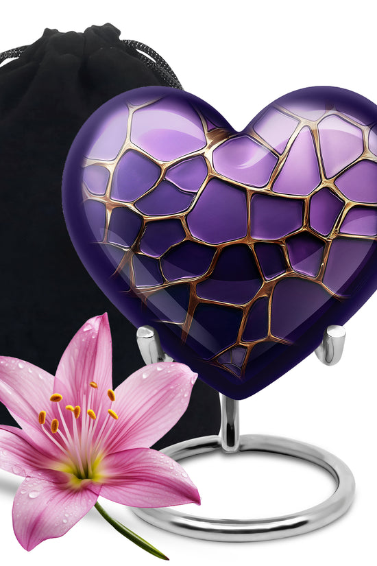 Premium Purple Cremation Urn for Ashes – Decorative Memorial Urn