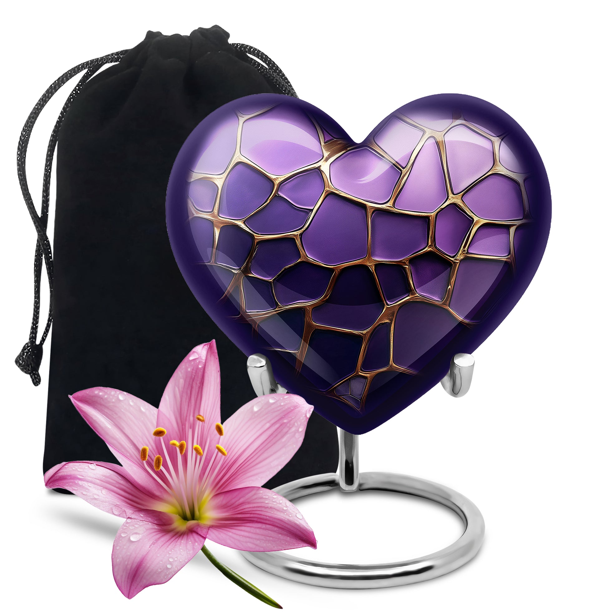 Premium Purple Cremation Urn for Ashes – Decorative Memorial Urn