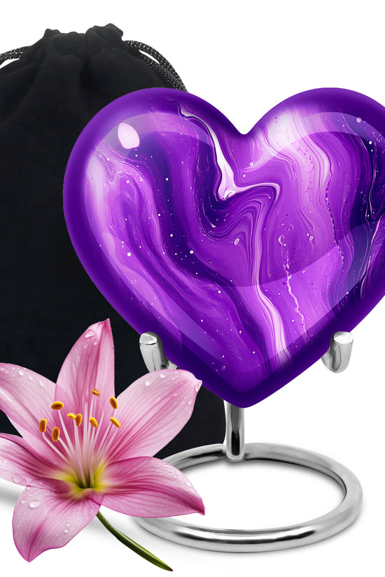 Handcrafted Purple Cremation Urn – Large Urns for Human Ashes Adult