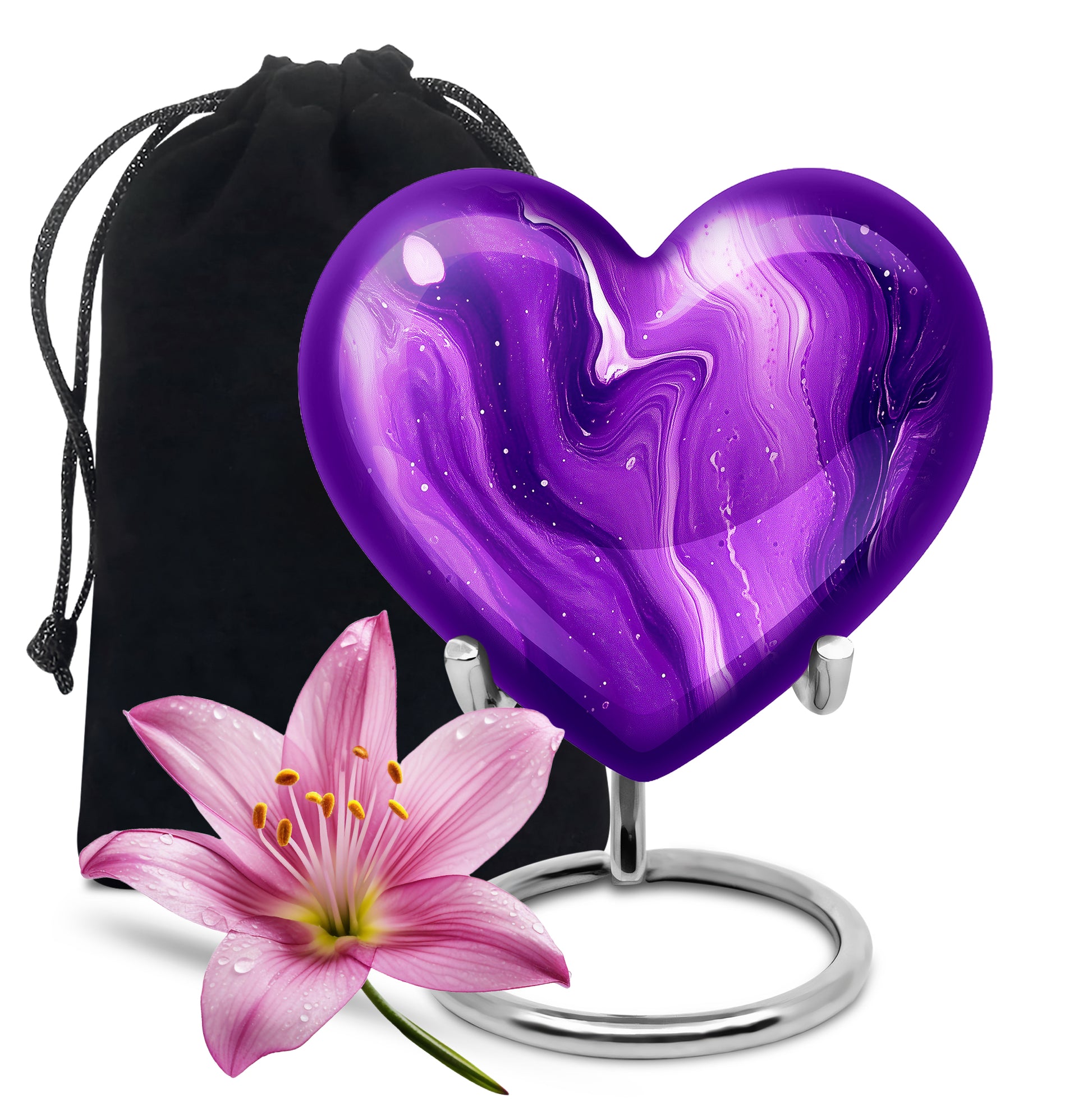 Handcrafted Purple Cremation Urn – Large Urns for Human Ashes Adult