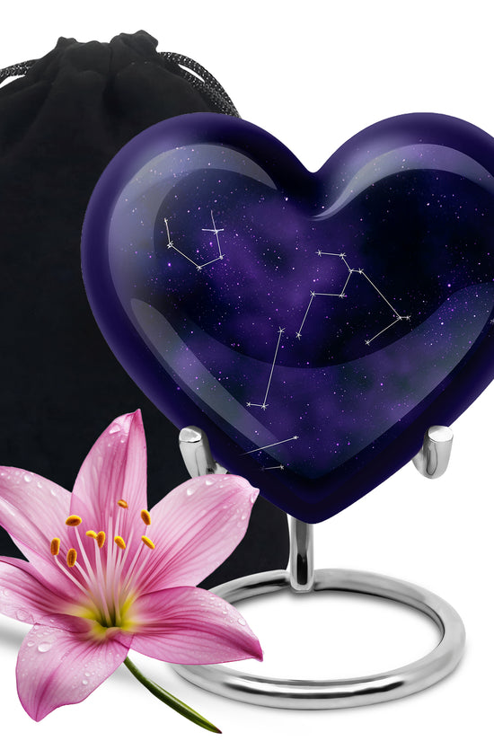 Purple Galaxy Cremation Urn – Cosmic Constellation Design Memorial Urn